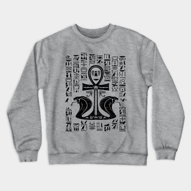 Egyptian cross ankh with Uraeus the Cobra Crewneck Sweatshirt by Nartissima